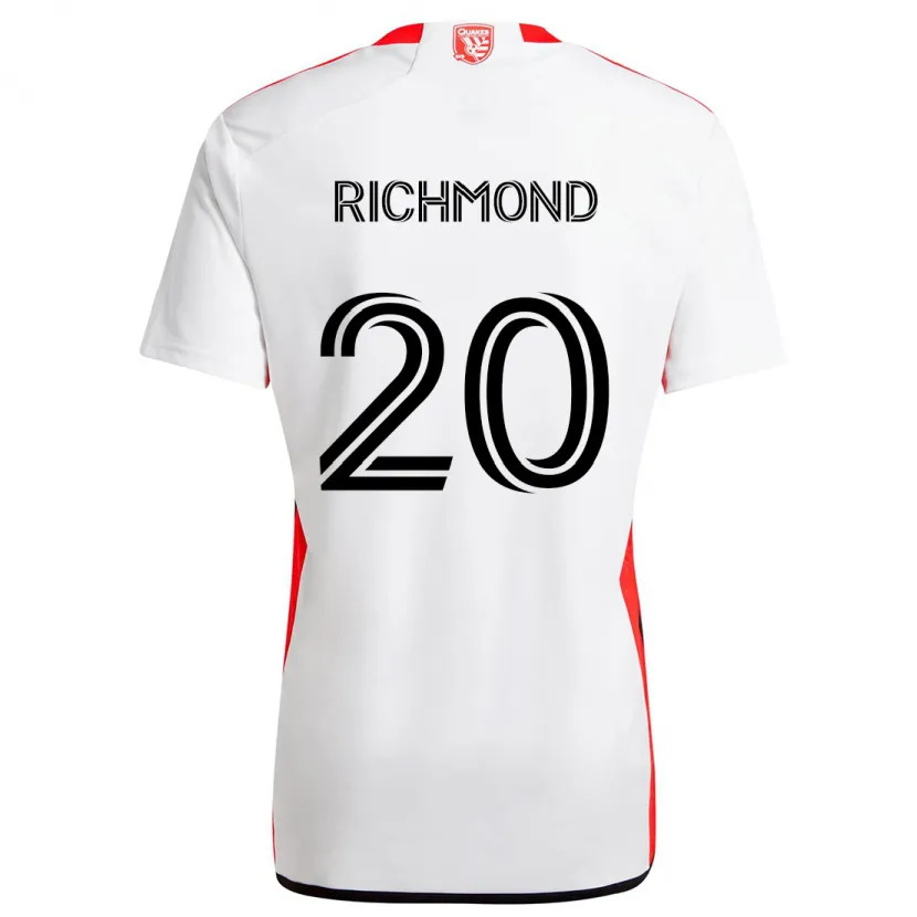 Danxen Kinder Will Richmond #20 Weiß Rot Auswärtstrikot Trikot 2024/25 T-Shirt Schweiz