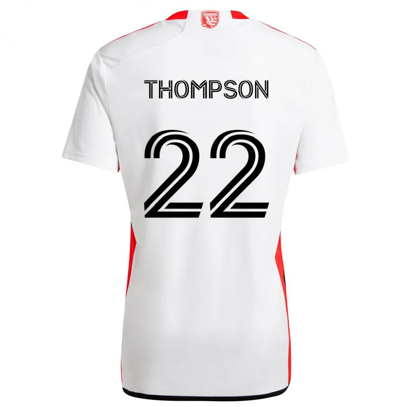 Danxen Kinder Tommy Thompson #22 Weiß Rot Auswärtstrikot Trikot 2024/25 T-Shirt Schweiz