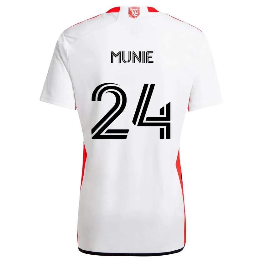 Danxen Kinder Daniel Munie #24 Weiß Rot Auswärtstrikot Trikot 2024/25 T-Shirt Schweiz