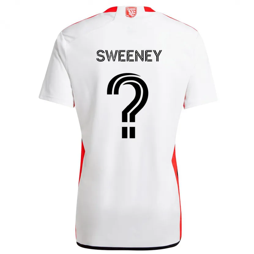 Danxen Kinder D Sweeney #0 Weiß Rot Auswärtstrikot Trikot 2024/25 T-Shirt Schweiz