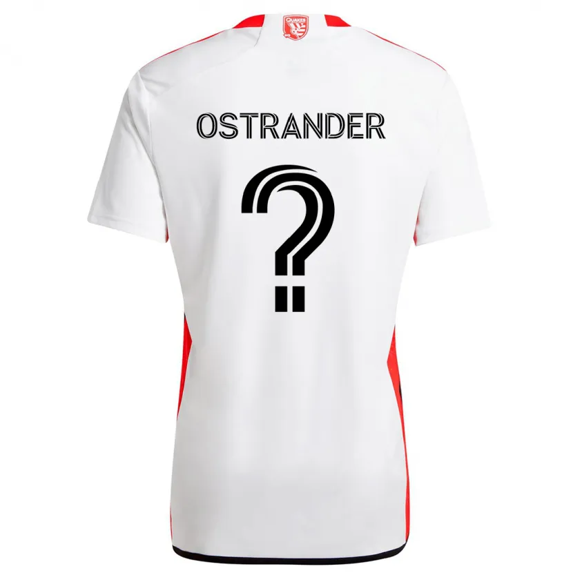 Danxen Kinder William Ostrander #0 Weiß Rot Auswärtstrikot Trikot 2024/25 T-Shirt Schweiz