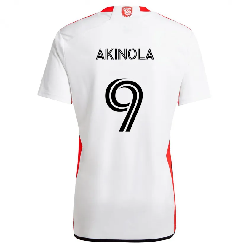 Danxen Kinder Ayo Akinola #9 Weiß Rot Auswärtstrikot Trikot 2024/25 T-Shirt Schweiz