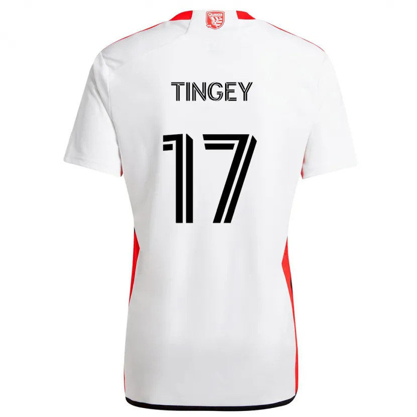 Danxen Kinder Keegan Tingey #17 Weiß Rot Auswärtstrikot Trikot 2024/25 T-Shirt Schweiz