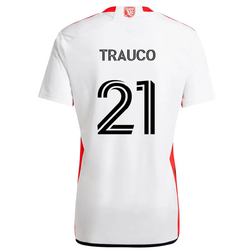 Danxen Kinder Miguel Trauco #21 Weiß Rot Auswärtstrikot Trikot 2024/25 T-Shirt Schweiz