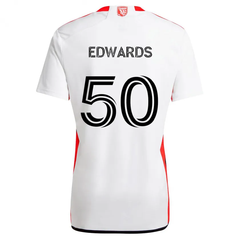 Danxen Kinder Aaron Edwards #50 Weiß Rot Auswärtstrikot Trikot 2024/25 T-Shirt Schweiz