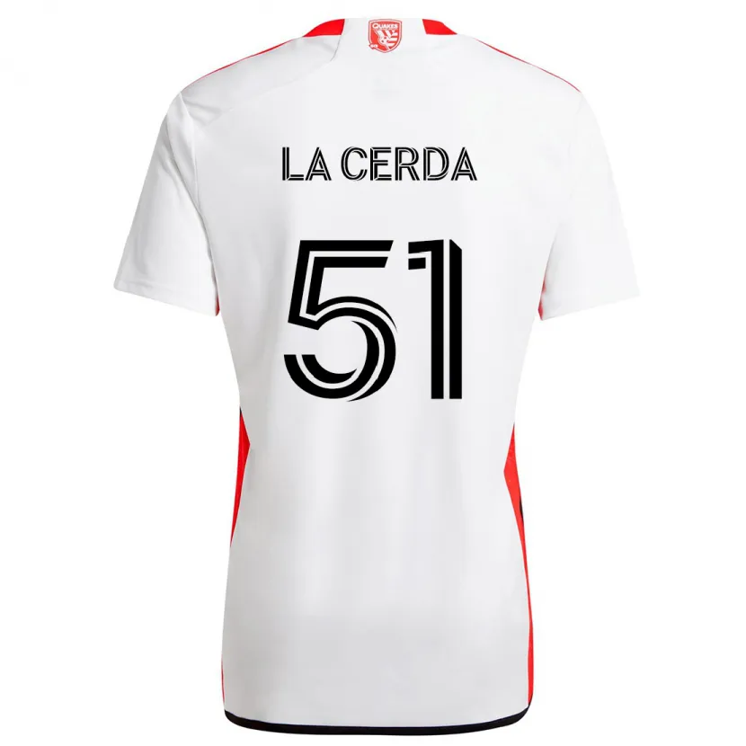 Danxen Kinder Eric De La Cerda #51 Weiß Rot Auswärtstrikot Trikot 2024/25 T-Shirt Schweiz