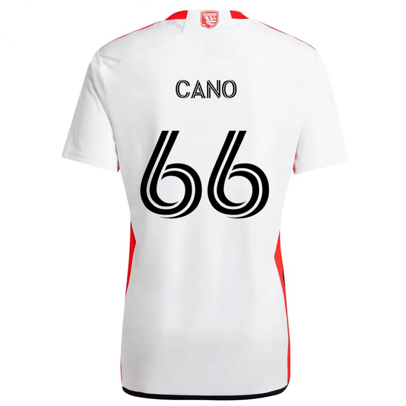 Danxen Kinder Alejandro Cano #66 Weiß Rot Auswärtstrikot Trikot 2024/25 T-Shirt Schweiz