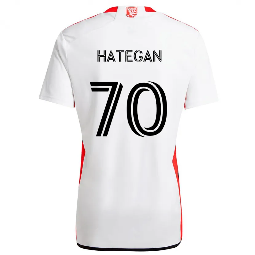 Danxen Kinder Roberto Hategan #70 Weiß Rot Auswärtstrikot Trikot 2024/25 T-Shirt Schweiz