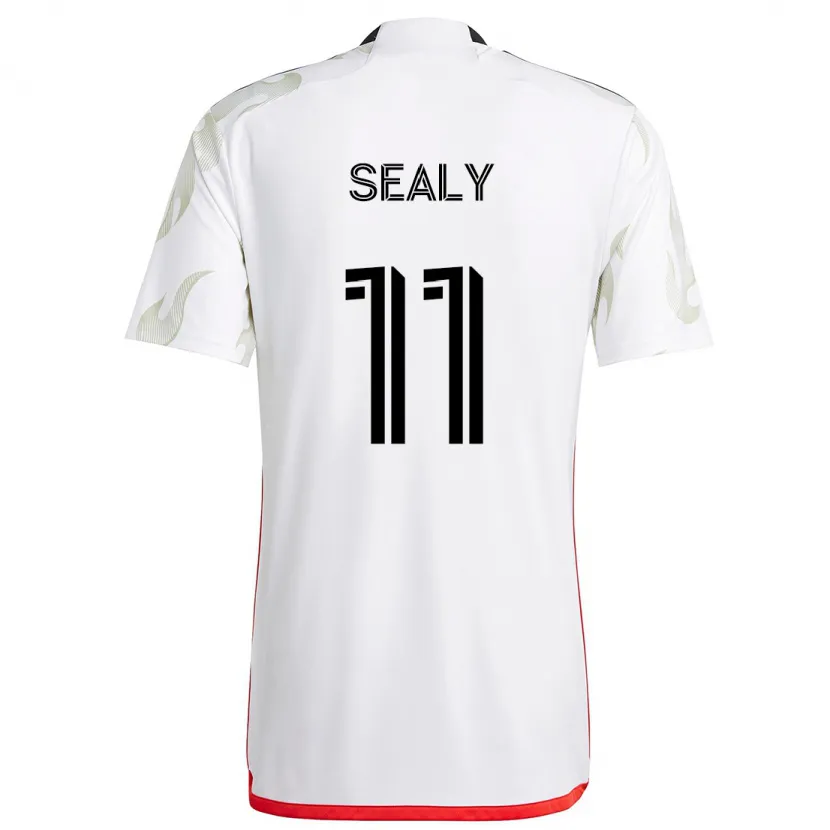 Danxen Kinder Dante Sealy #11 Weiß Rot Schwarz Auswärtstrikot Trikot 2024/25 T-Shirt Schweiz