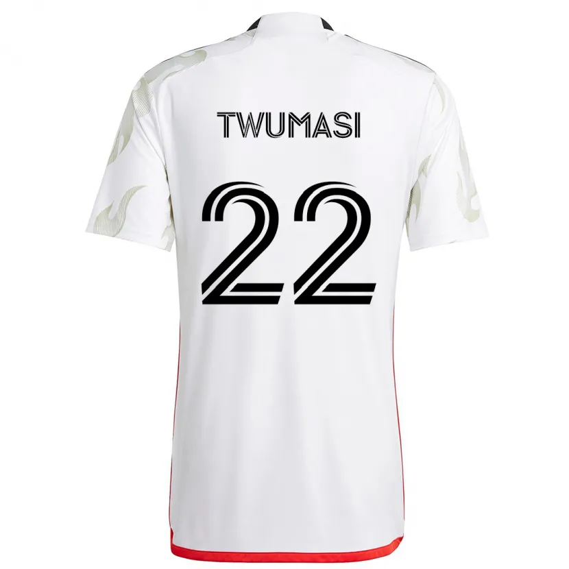 Danxen Kinder Ema Twumasi #22 Weiß Rot Schwarz Auswärtstrikot Trikot 2024/25 T-Shirt Schweiz