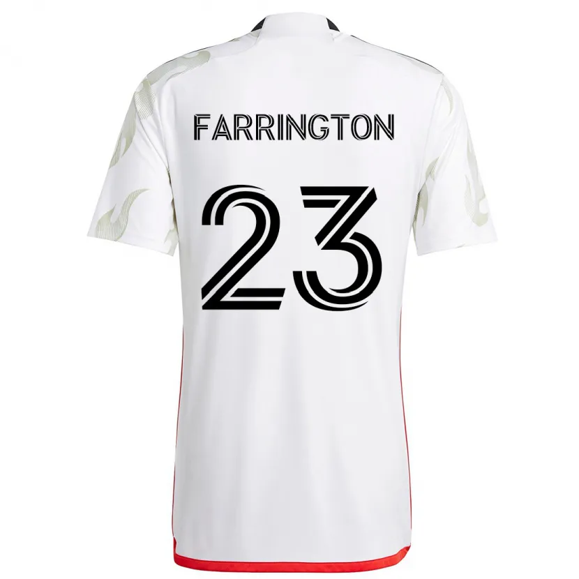 Danxen Kinder Logan Farrington #23 Weiß Rot Schwarz Auswärtstrikot Trikot 2024/25 T-Shirt Schweiz