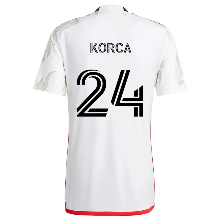 Danxen Kinder Amet Korça #24 Weiß Rot Schwarz Auswärtstrikot Trikot 2024/25 T-Shirt Schweiz