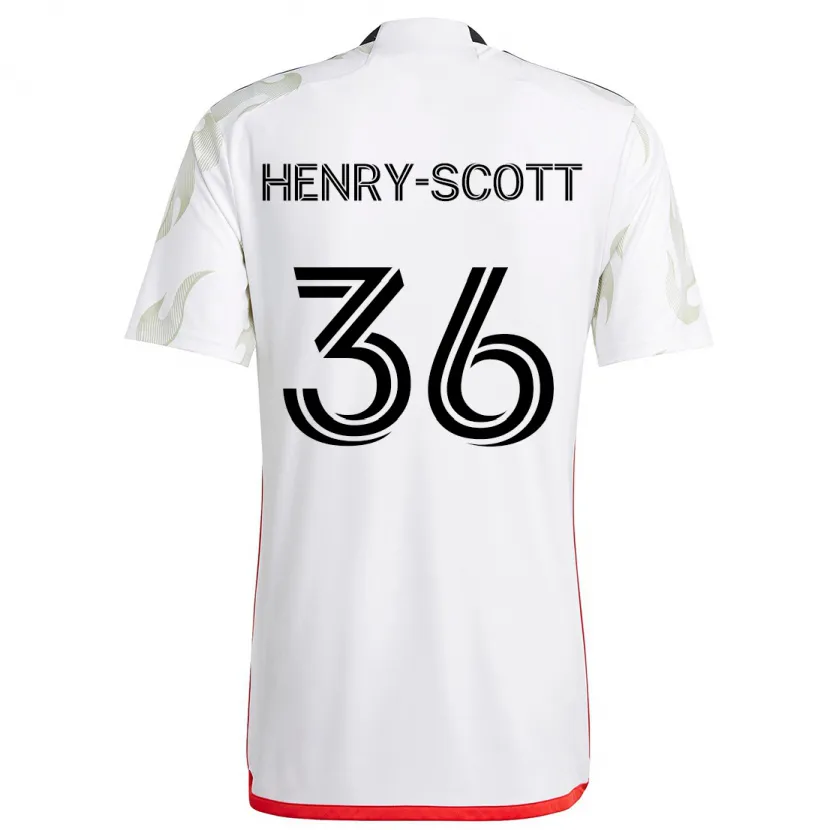 Danxen Kinder Malik Henry-Scott #36 Weiß Rot Schwarz Auswärtstrikot Trikot 2024/25 T-Shirt Schweiz