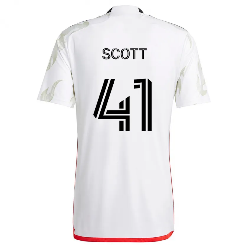 Danxen Kinder Tarik Scott #41 Weiß Rot Schwarz Auswärtstrikot Trikot 2024/25 T-Shirt Schweiz