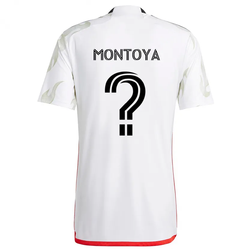 Danxen Kinder Nicolás Montoya #0 Weiß Rot Schwarz Auswärtstrikot Trikot 2024/25 T-Shirt Schweiz