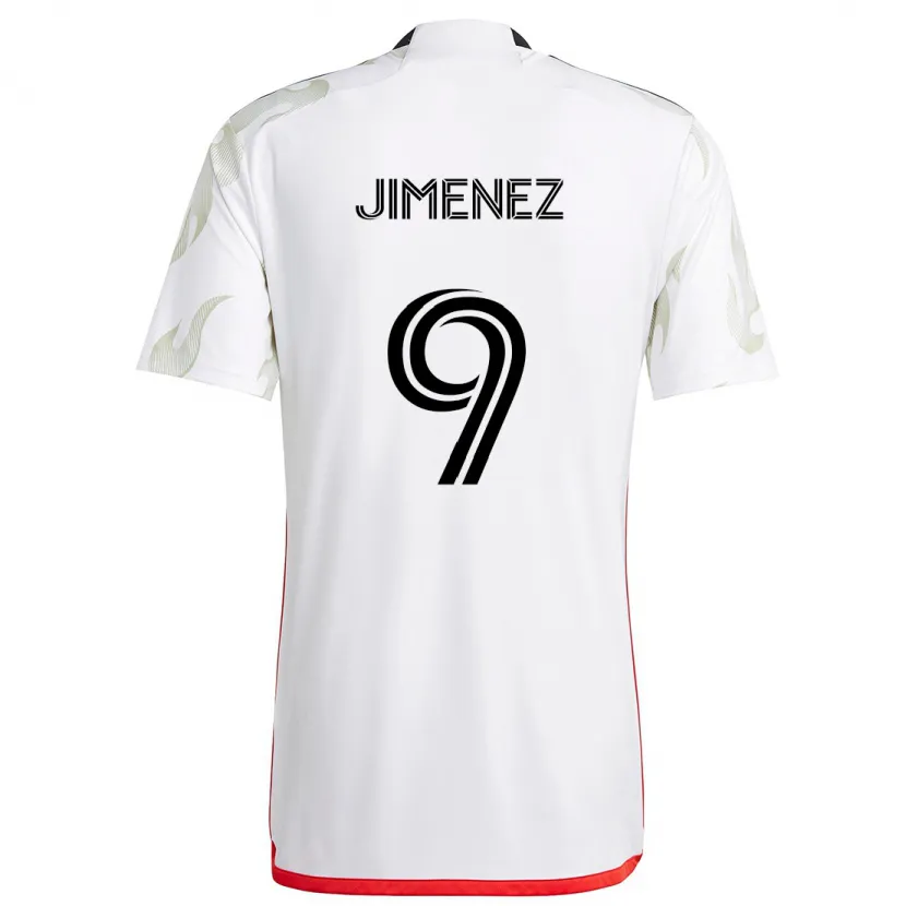 Danxen Kinder Jesús Jiménez #9 Weiß Rot Schwarz Auswärtstrikot Trikot 2024/25 T-Shirt Schweiz