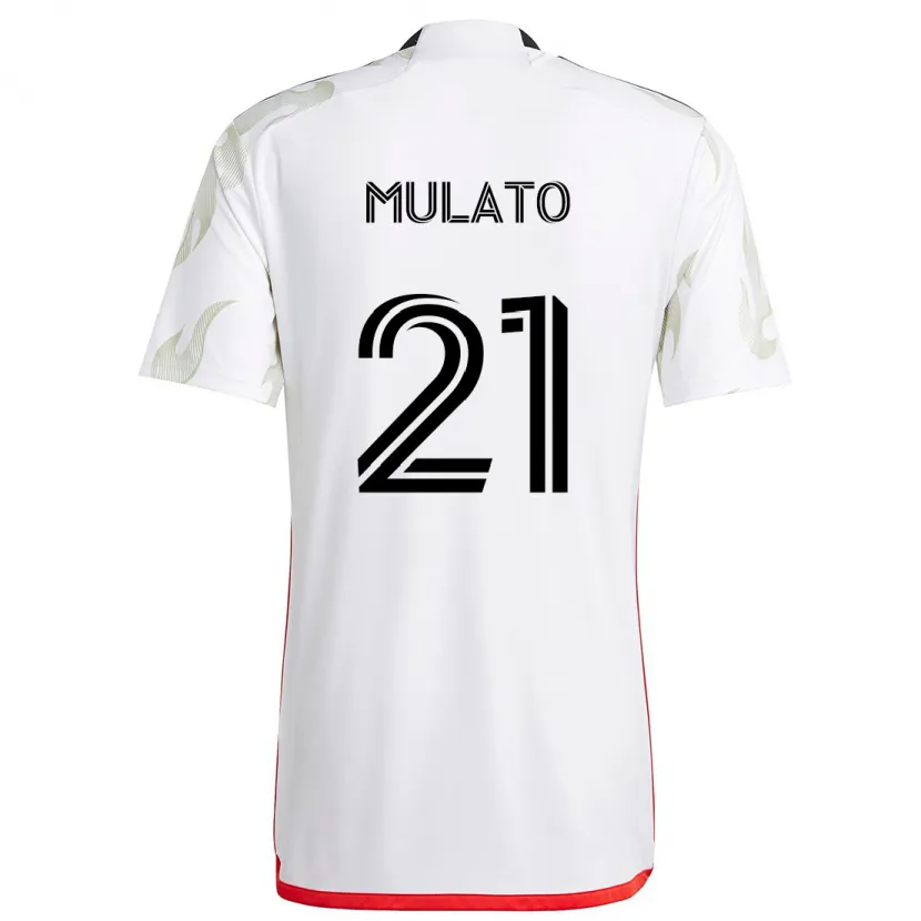 Danxen Kinder José Mulato #21 Weiß Rot Schwarz Auswärtstrikot Trikot 2024/25 T-Shirt Schweiz