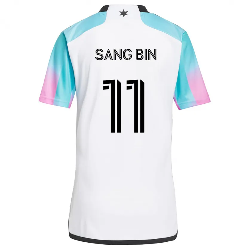 Danxen Kinder Sang-Bin Jeong #11 Weiß Blau Schwarz Auswärtstrikot Trikot 2024/25 T-Shirt Schweiz