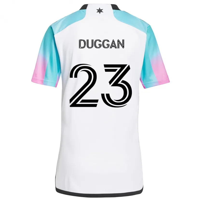 Danxen Kinder Morris Duggan #23 Weiß Blau Schwarz Auswärtstrikot Trikot 2024/25 T-Shirt Schweiz