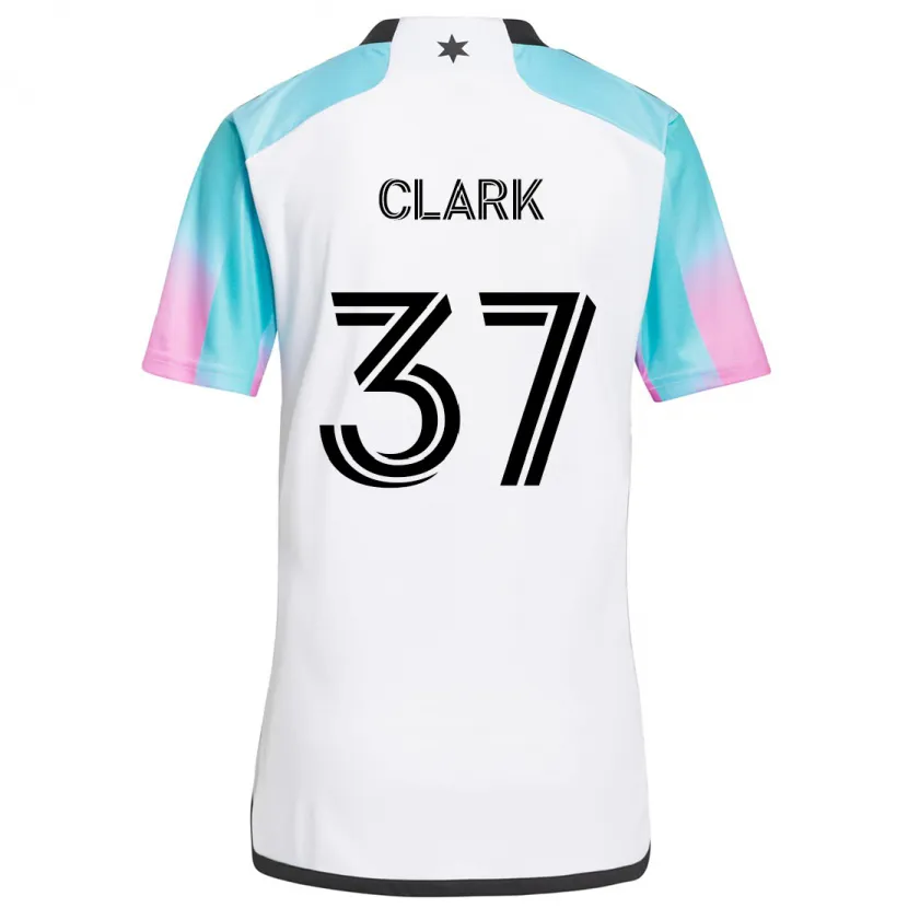 Danxen Kinder Caden Clark #37 Weiß Blau Schwarz Auswärtstrikot Trikot 2024/25 T-Shirt Schweiz