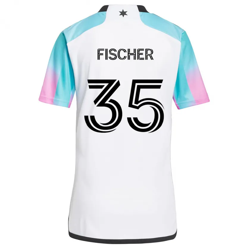 Danxen Kinder Britton Fischer #35 Weiß Blau Schwarz Auswärtstrikot Trikot 2024/25 T-Shirt Schweiz