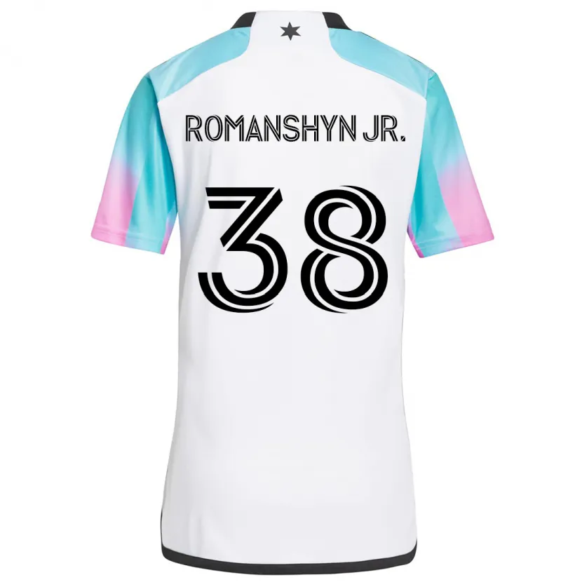 Danxen Kinder Kage Romanshyn Jr. #38 Weiß Blau Schwarz Auswärtstrikot Trikot 2024/25 T-Shirt Schweiz