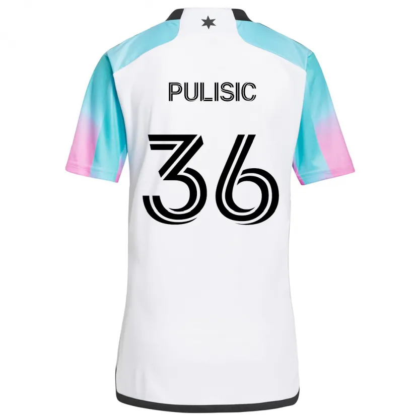 Danxen Kinder Will Pulisic #36 Weiß Blau Schwarz Auswärtstrikot Trikot 2024/25 T-Shirt Schweiz