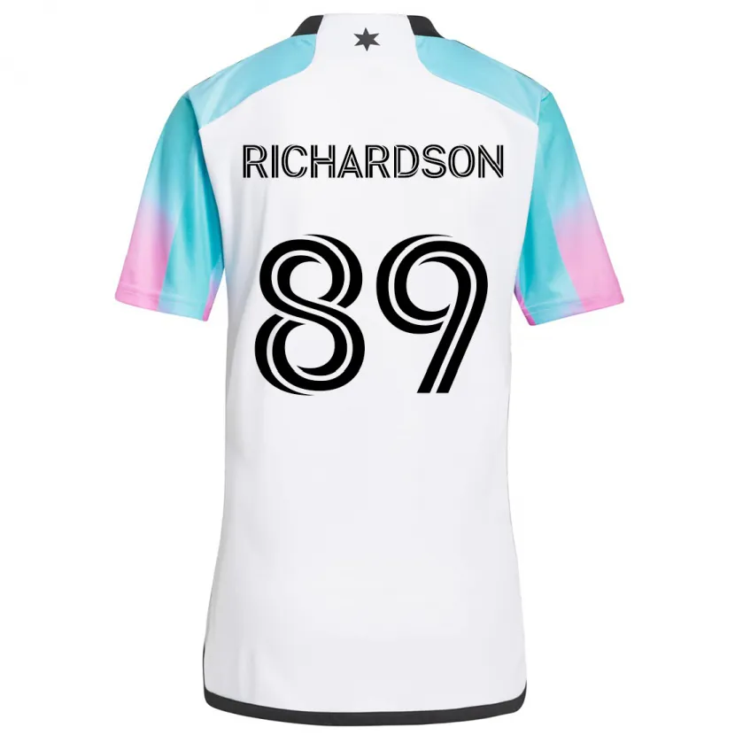 Danxen Kinder Nick Richardson #89 Weiß Blau Schwarz Auswärtstrikot Trikot 2024/25 T-Shirt Schweiz