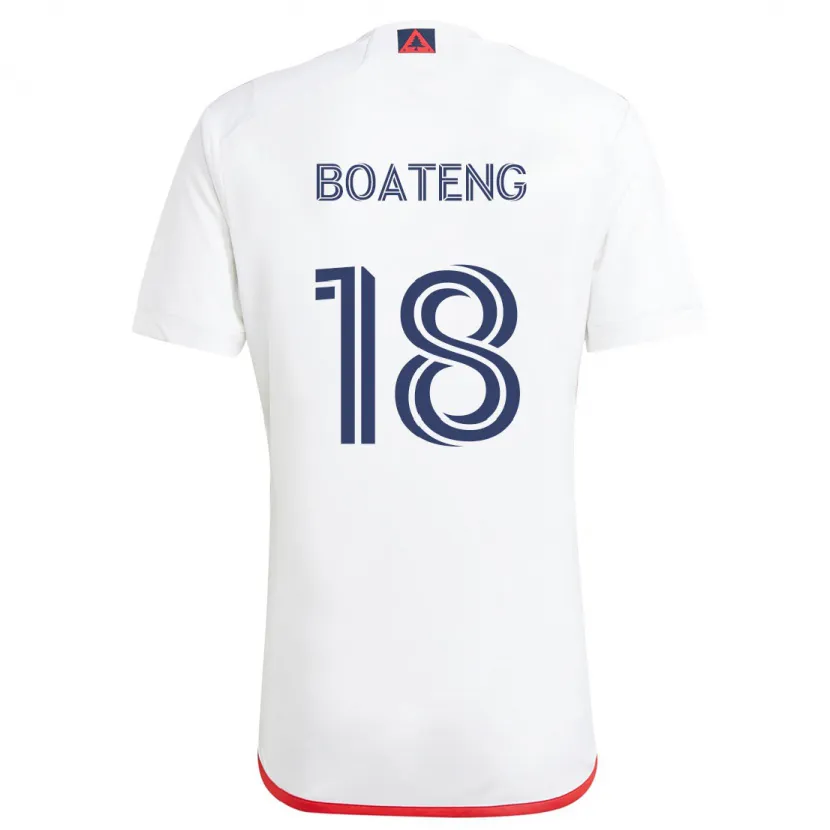 Danxen Kinder Emmanuel Boateng #18 Weiß Rot Auswärtstrikot Trikot 2024/25 T-Shirt Schweiz