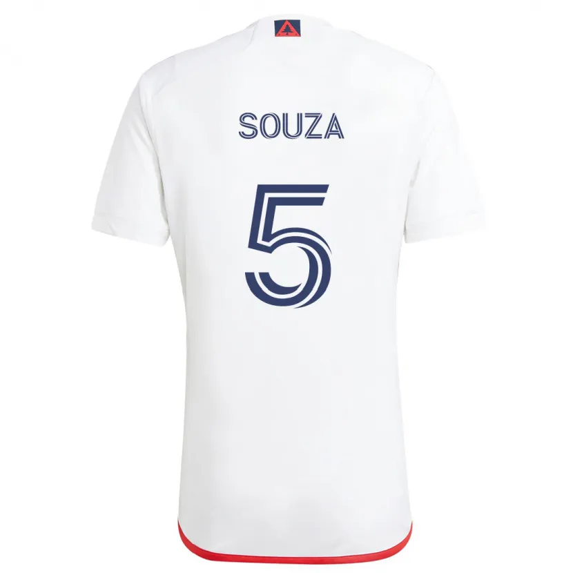 Danxen Kinder Victor Souza #5 Weiß Rot Auswärtstrikot Trikot 2024/25 T-Shirt Schweiz