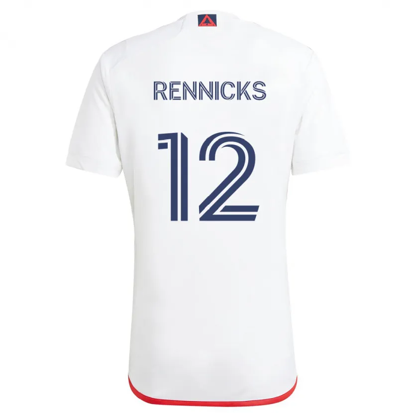 Danxen Kinder Justin Rennicks #12 Weiß Rot Auswärtstrikot Trikot 2024/25 T-Shirt Schweiz