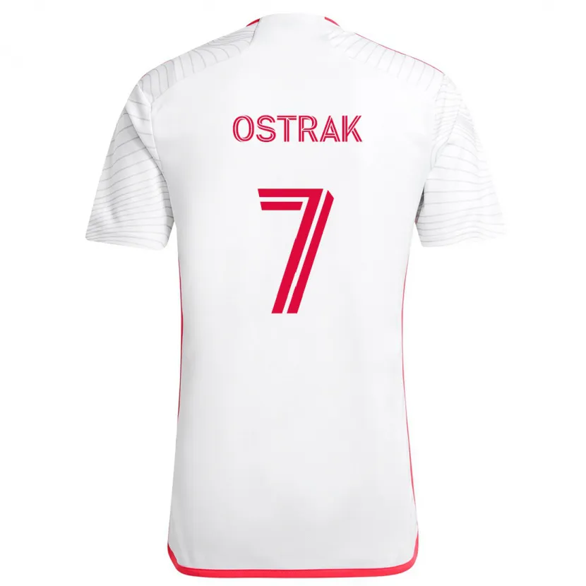 Danxen Kinder Tomás Ostrák #7 Weiß Rot Auswärtstrikot Trikot 2024/25 T-Shirt Schweiz