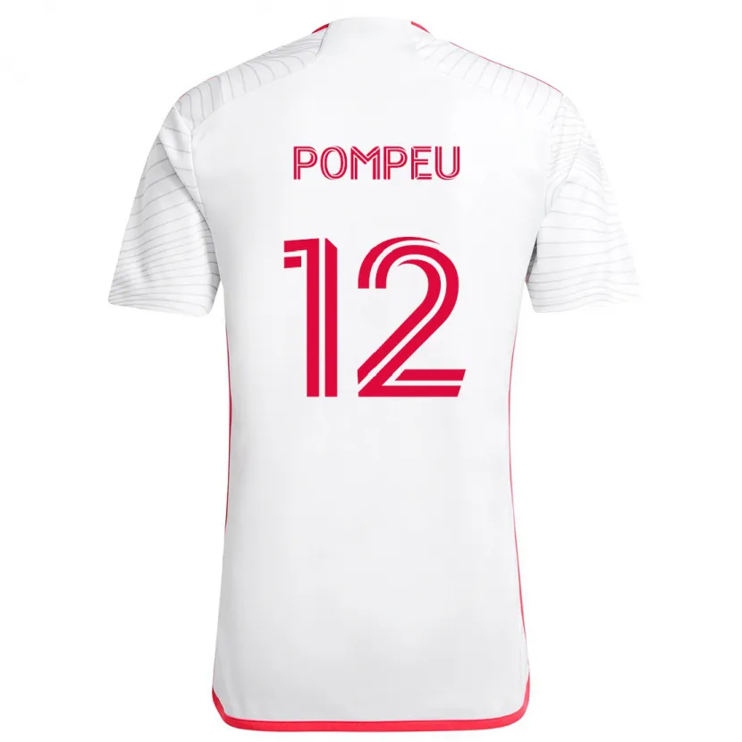 Danxen Kinder Célio Pompeu #12 Weiß Rot Auswärtstrikot Trikot 2024/25 T-Shirt Schweiz