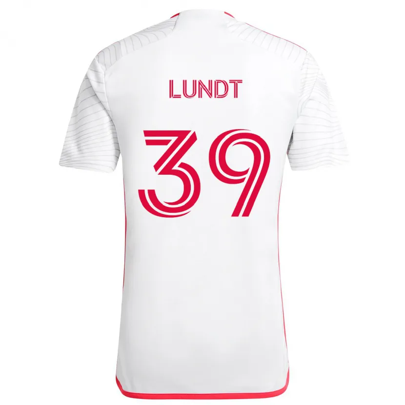 Danxen Kinder Ben Lundt #39 Weiß Rot Auswärtstrikot Trikot 2024/25 T-Shirt Schweiz