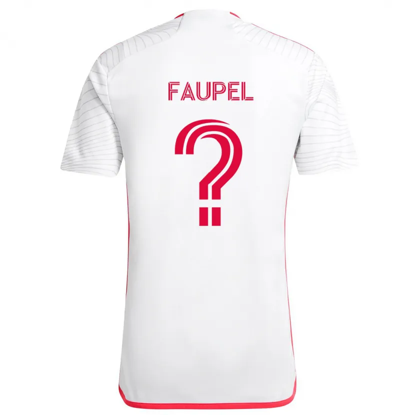 Danxen Kinder Anthony Faupel #0 Weiß Rot Auswärtstrikot Trikot 2024/25 T-Shirt Schweiz