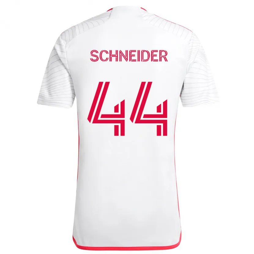 Danxen Kinder Max Schneider #44 Weiß Rot Auswärtstrikot Trikot 2024/25 T-Shirt Schweiz