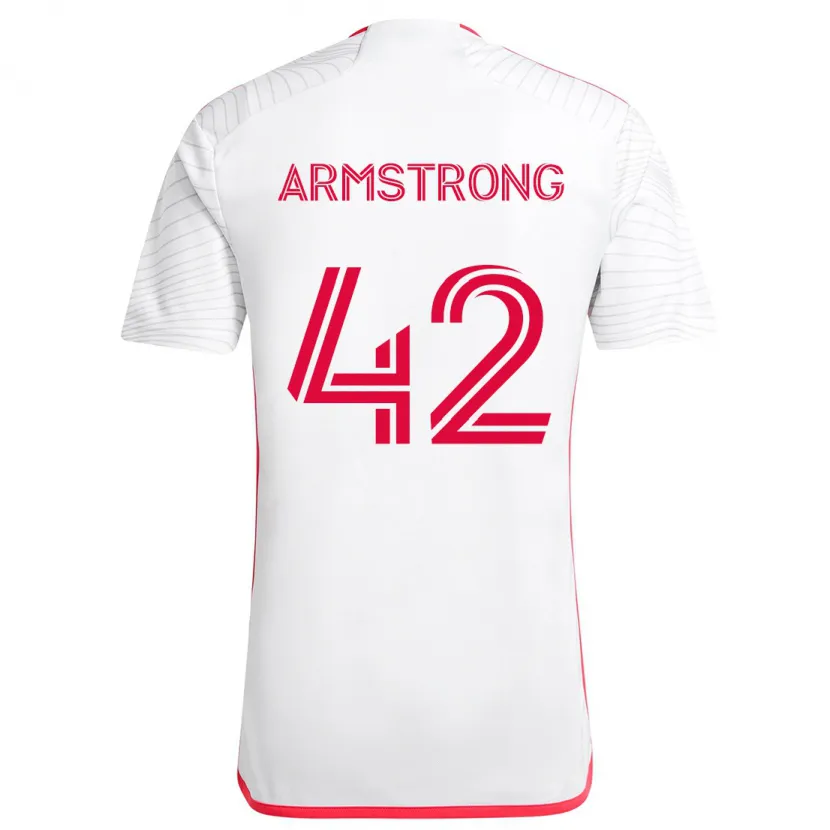 Danxen Kinder Ezra Armstrong #42 Weiß Rot Auswärtstrikot Trikot 2024/25 T-Shirt Schweiz