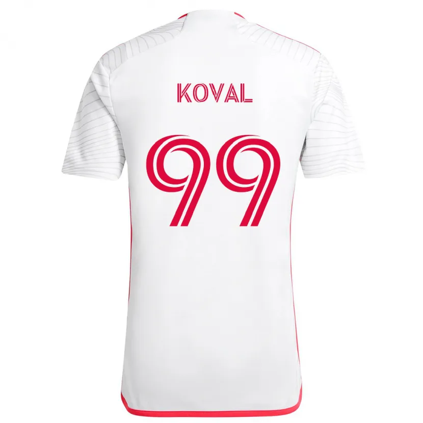 Danxen Kinder Stanislav Koval #99 Weiß Rot Auswärtstrikot Trikot 2024/25 T-Shirt Schweiz