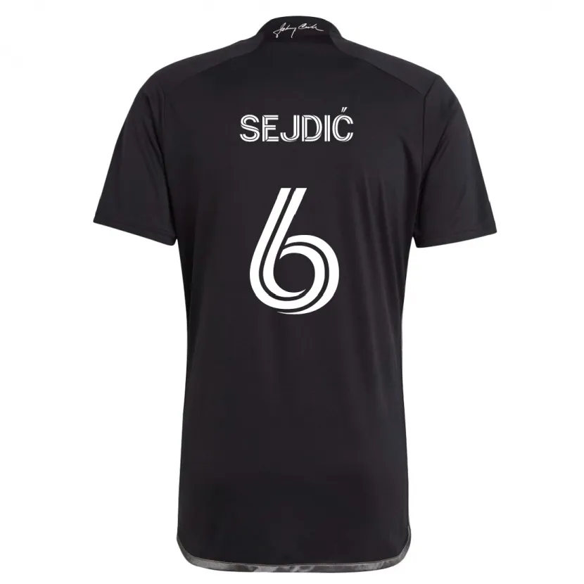 Danxen Kinder Amar Sejdić #6 Schwarz Auswärtstrikot Trikot 2024/25 T-Shirt Schweiz