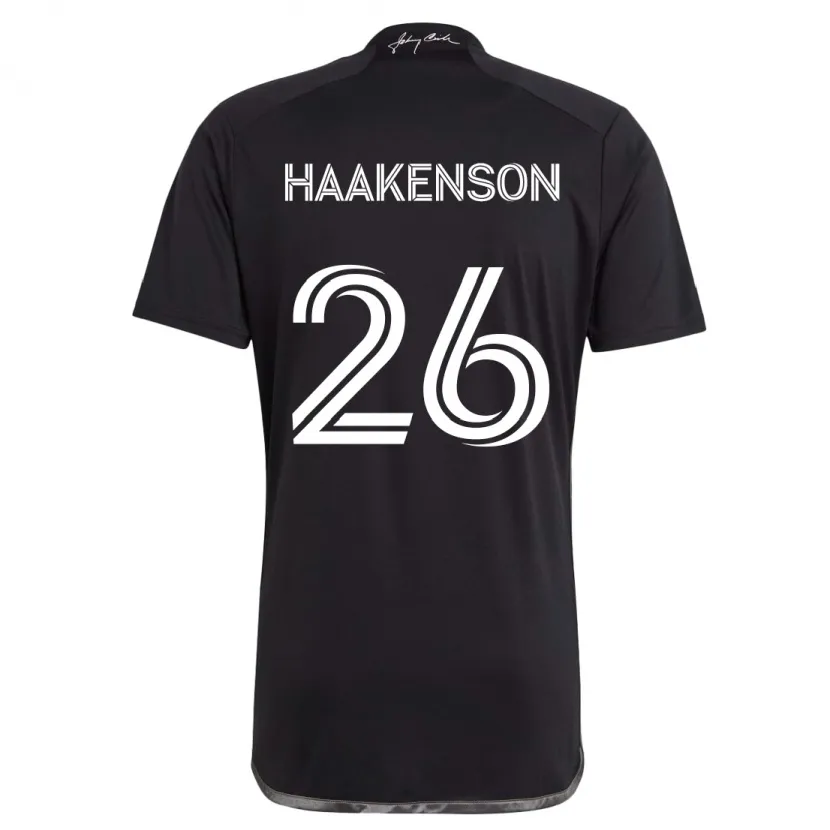 Danxen Kinder Luke Haakenson #26 Schwarz Auswärtstrikot Trikot 2024/25 T-Shirt Schweiz