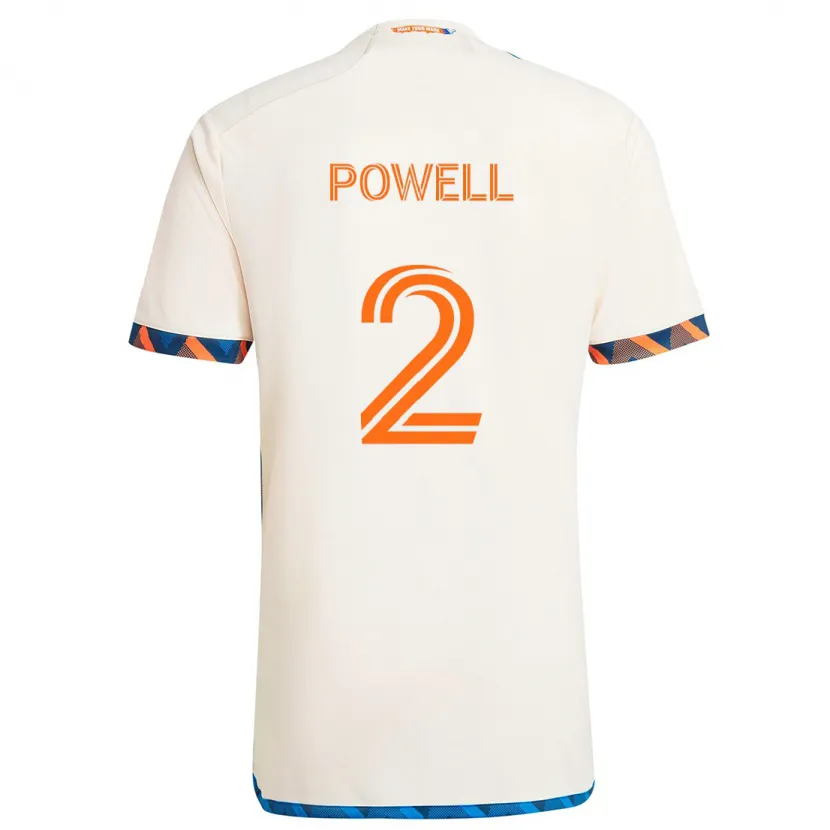 Danxen Kinder Alvas Powell #2 Weiß Orange Auswärtstrikot Trikot 2024/25 T-Shirt Schweiz