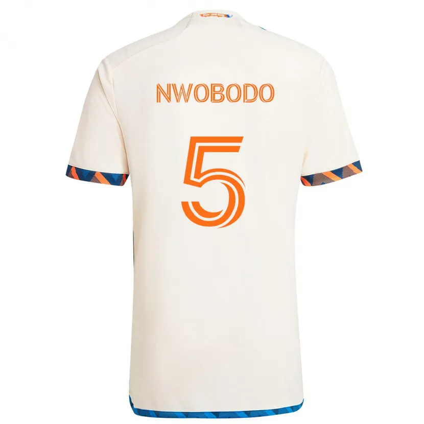 Danxen Kinder Obinna Nwobodo #5 Weiß Orange Auswärtstrikot Trikot 2024/25 T-Shirt Schweiz