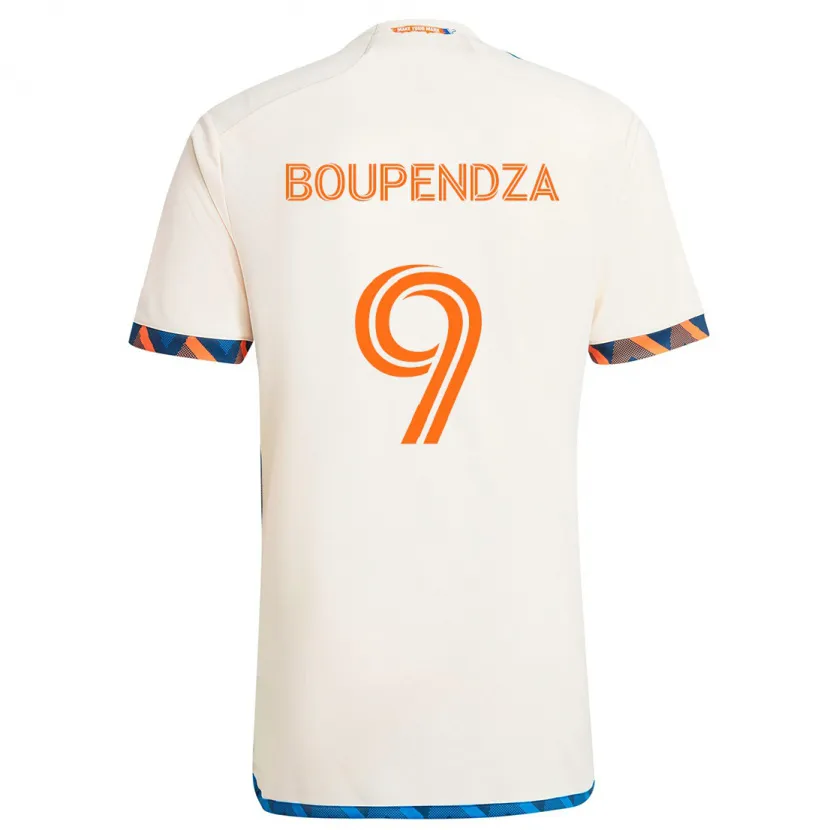 Danxen Kinder Aaron Boupendza #9 Weiß Orange Auswärtstrikot Trikot 2024/25 T-Shirt Schweiz