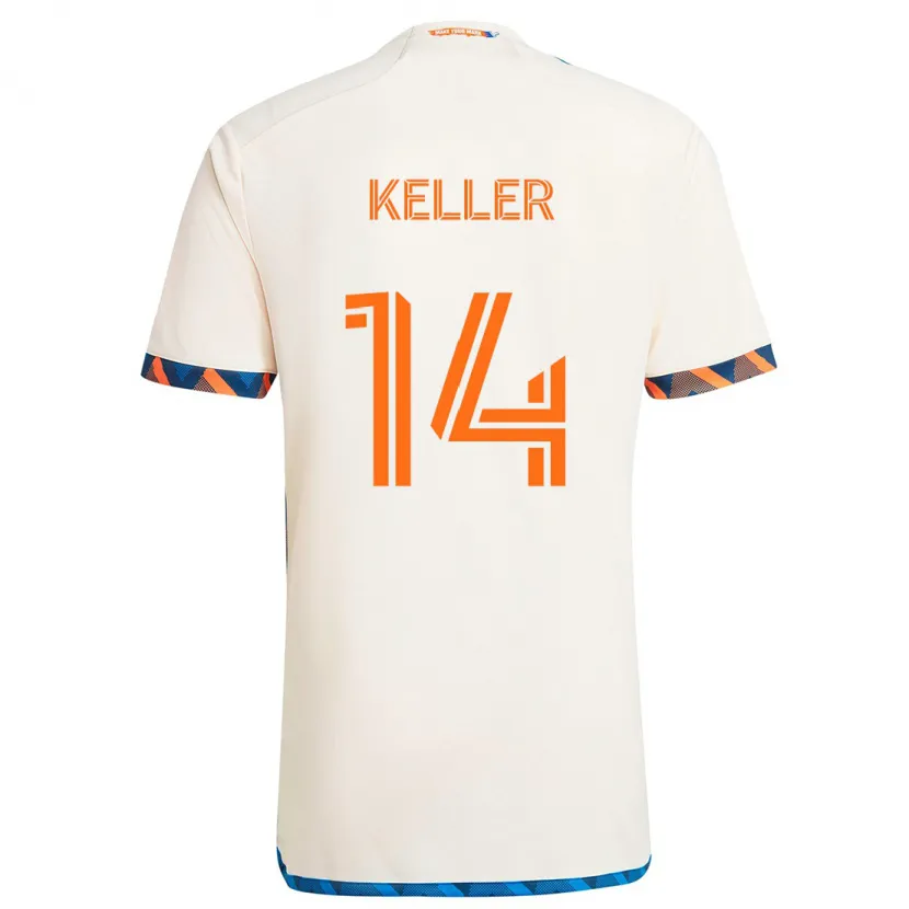 Danxen Kinder Kipp Keller #14 Weiß Orange Auswärtstrikot Trikot 2024/25 T-Shirt Schweiz