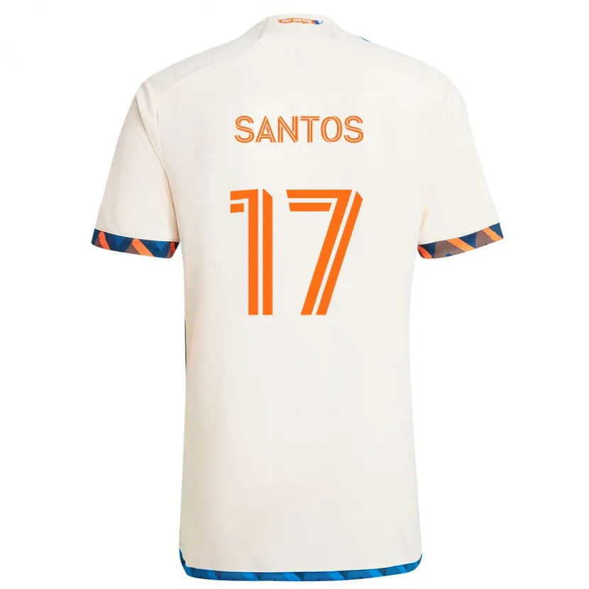 Danxen Kinder Sergio Santos #17 Weiß Orange Auswärtstrikot Trikot 2024/25 T-Shirt Schweiz