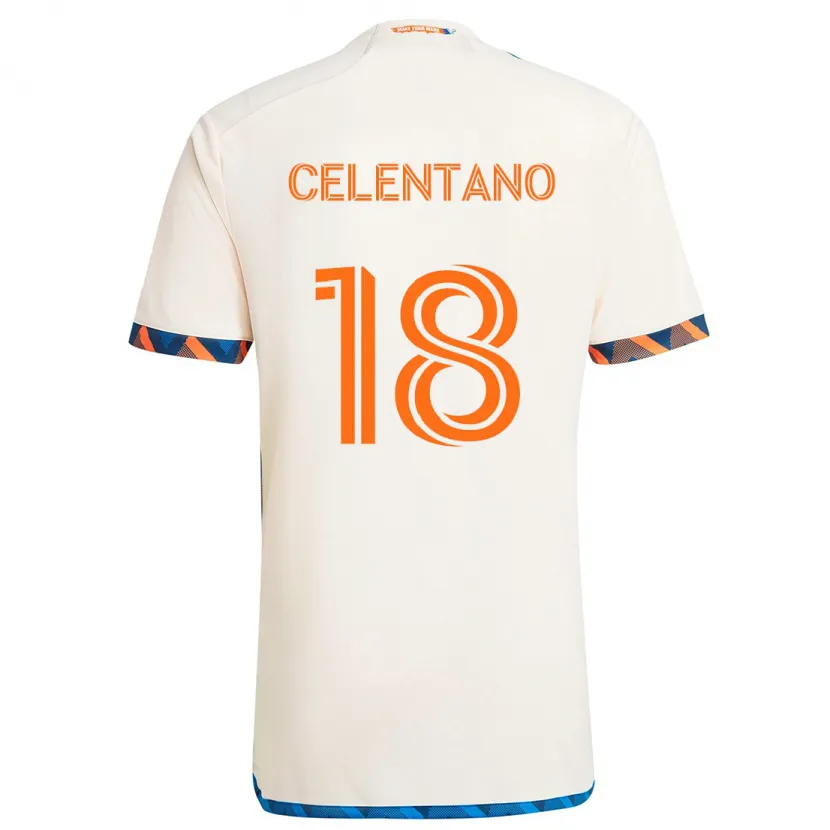 Danxen Kinder Roman Celentano #18 Weiß Orange Auswärtstrikot Trikot 2024/25 T-Shirt Schweiz