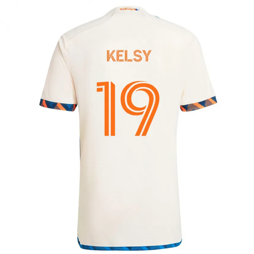 Danxen Kinder Kevin Kelsy #19 Weiß Orange Auswärtstrikot Trikot 2024/25 T-Shirt Schweiz