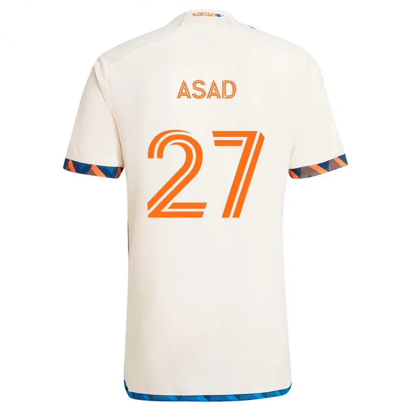 Danxen Kinder Yamil Asad #27 Weiß Orange Auswärtstrikot Trikot 2024/25 T-Shirt Schweiz