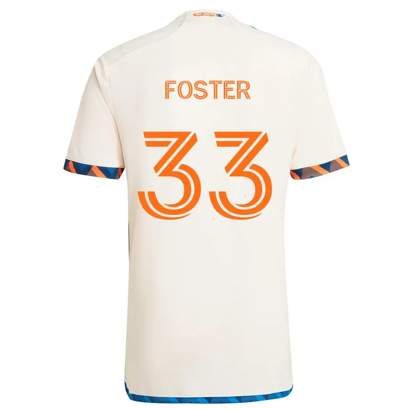 Danxen Kinder Isaiah Foster #33 Weiß Orange Auswärtstrikot Trikot 2024/25 T-Shirt Schweiz