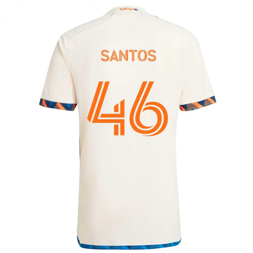 Danxen Kinder Guilherme Santos #46 Weiß Orange Auswärtstrikot Trikot 2024/25 T-Shirt Schweiz